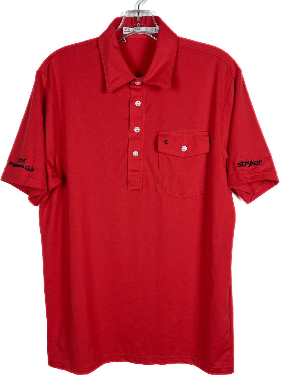 Criquet Polo Shirt Mens Small Performance Stretch Pima Cotton Blend Red EUC